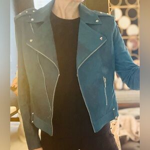 NWOT LENA GABRIELLE OPEN FRONT WITH HOOKS STUDDED MOTO JACKET